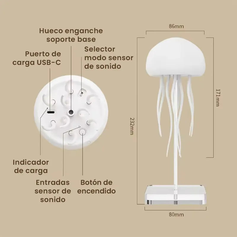 Lámpara de medusa flotante